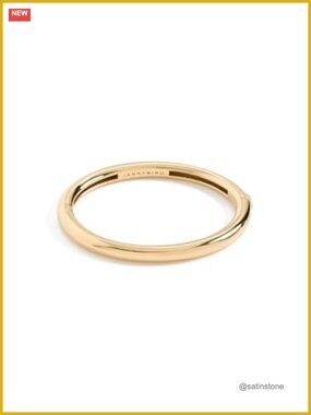 High Polish Gold Hinged Bangle Bracelet One Size